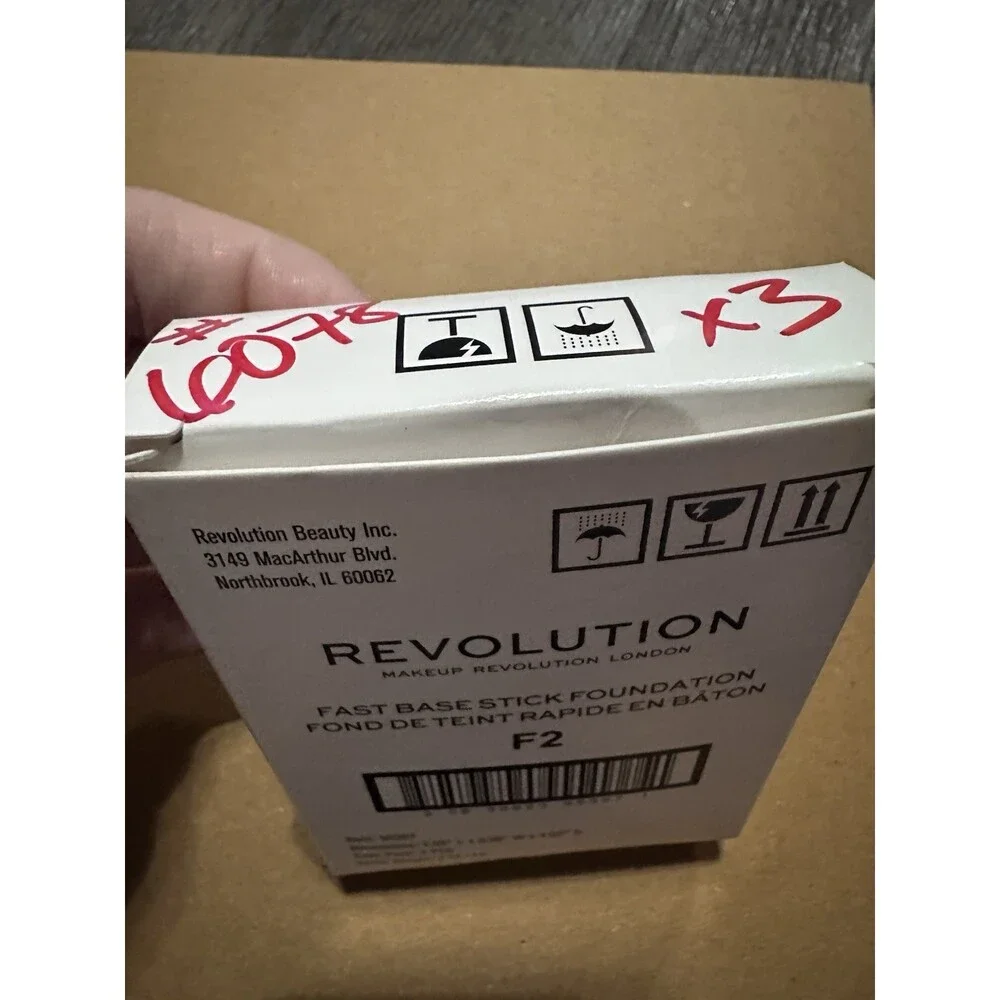 Makeup Revolution Fast Base Stick Foundation F2 3Pc Lot New